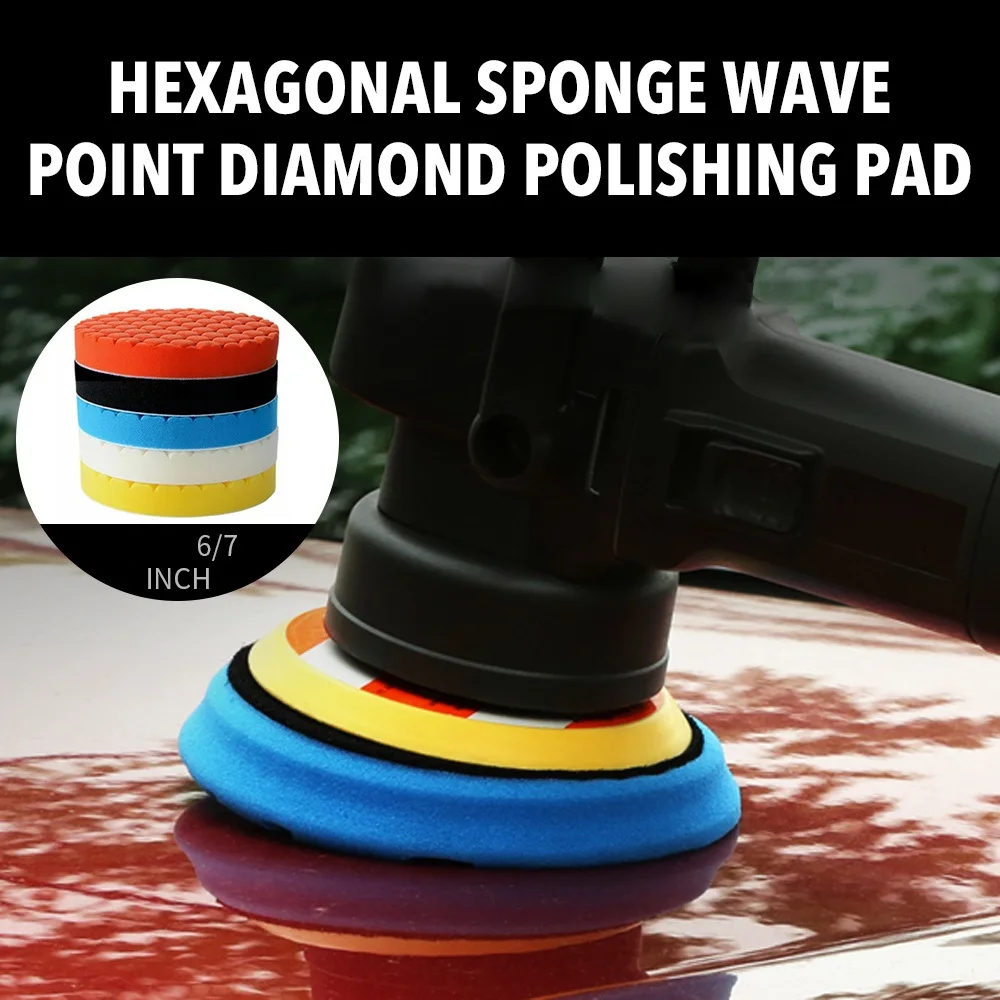 5PCS 6/7 inch Polishing Kit Polishing Pad Car Waxing Sponge Disk Wool Wheel Auto Paint Care Polisher Pads Car Gadget