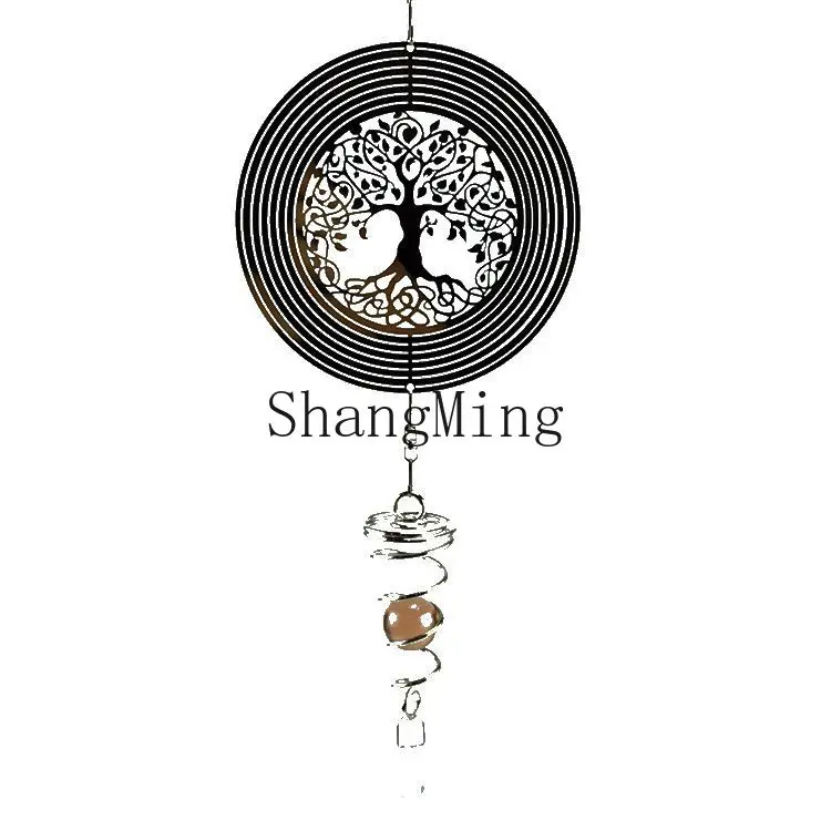 

DSA Creative Stainless Steel Bearings Rotating Wind Chimes Tree of Life Decoration Craft Pendant
