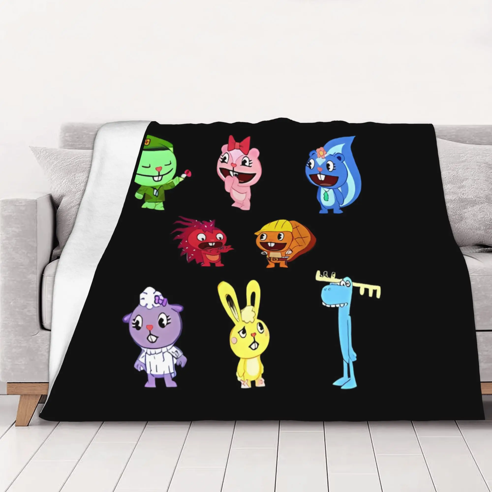 1PC home Cutecore  Lumpy Flippy Cuddle Happy Tree Friends Blanket Super Cosy Plush Home Living Room Sofa halloween