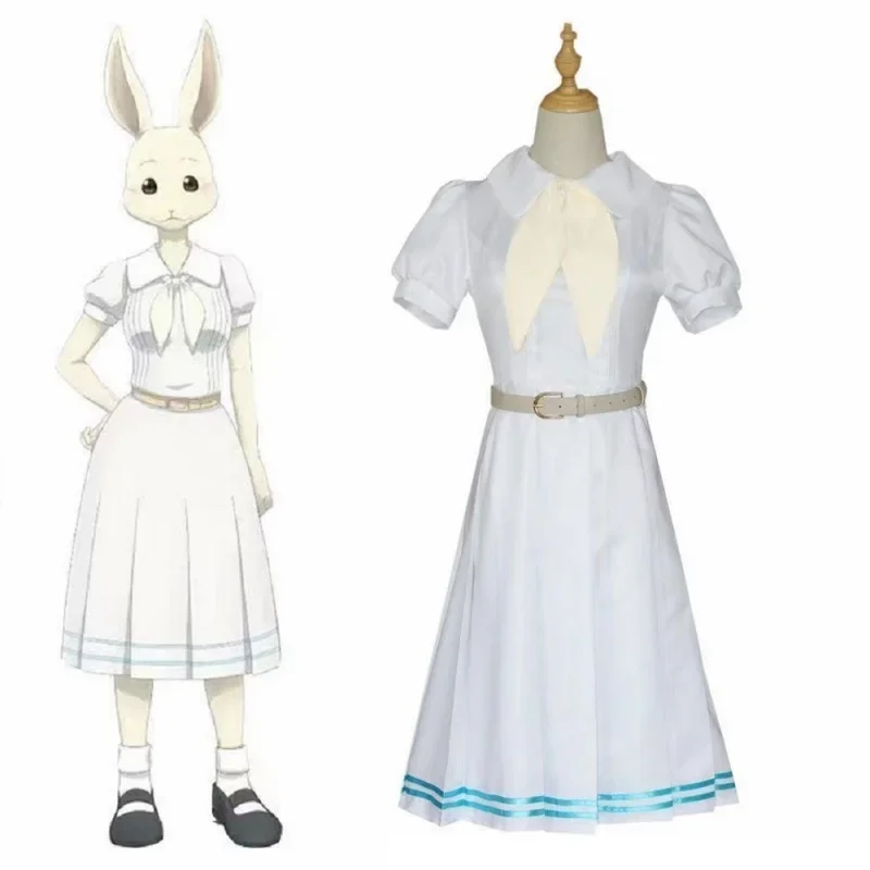 Unisex Anime Cos BEASTARS Haru Rabbit Short Sleeve Cosplay Costumes Halloween Christmas Party Sets Uniform Suits