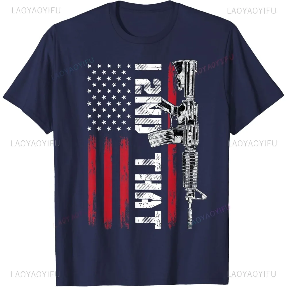 I 2nd That Second Amendment Pro Gun American Flag Patriotic T-Shirt Casual Fashion Summer Short Sleeve Man Streetwear
