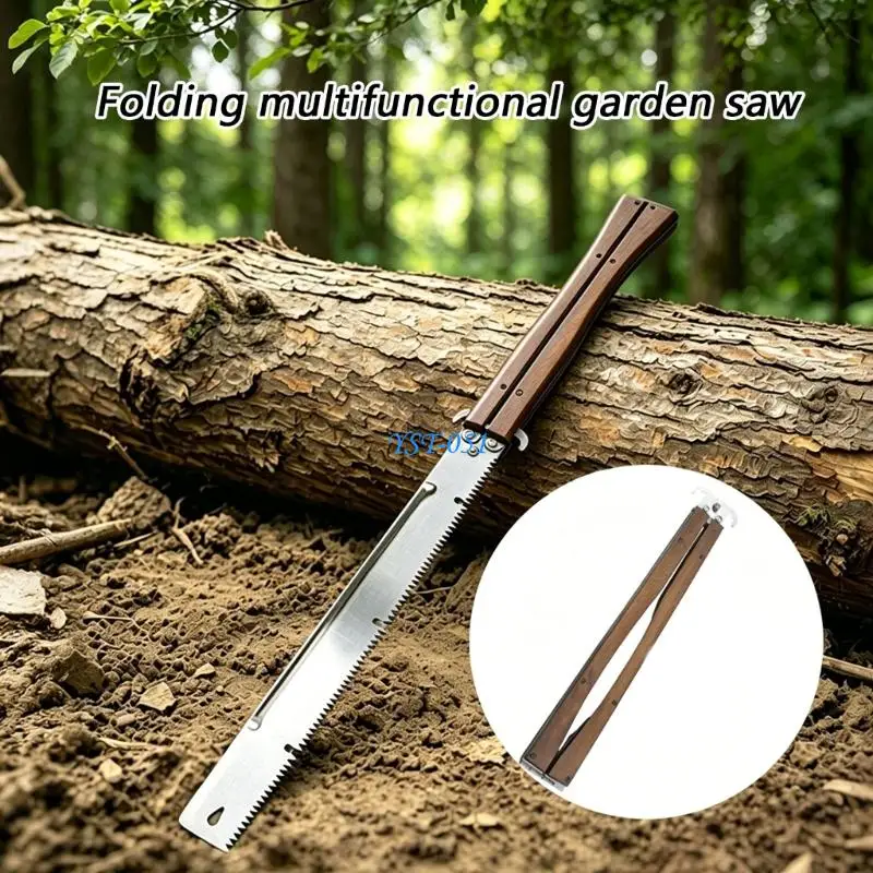 E15A Japanese Hand Hacksaw Pullsaw Folding Double-Edged Pull Hacksaw SK5 Steel Blade
