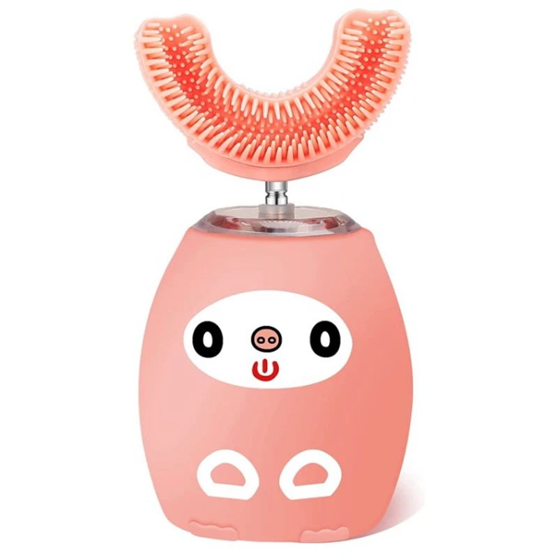 Children U-shaped Electric Toothbrush Mouth-contained Silicone Braces USB Charging Ultrasonic Toothbrush Music English Version