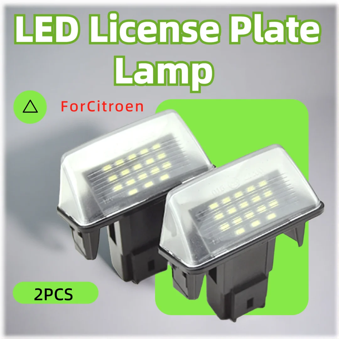 2 peças de luz LED para placa de licença de carro, compatível com o modelo Citroen C3 Picasso 2009-2012 e com o modelo Citroen C4 Picasso 2006-2012.