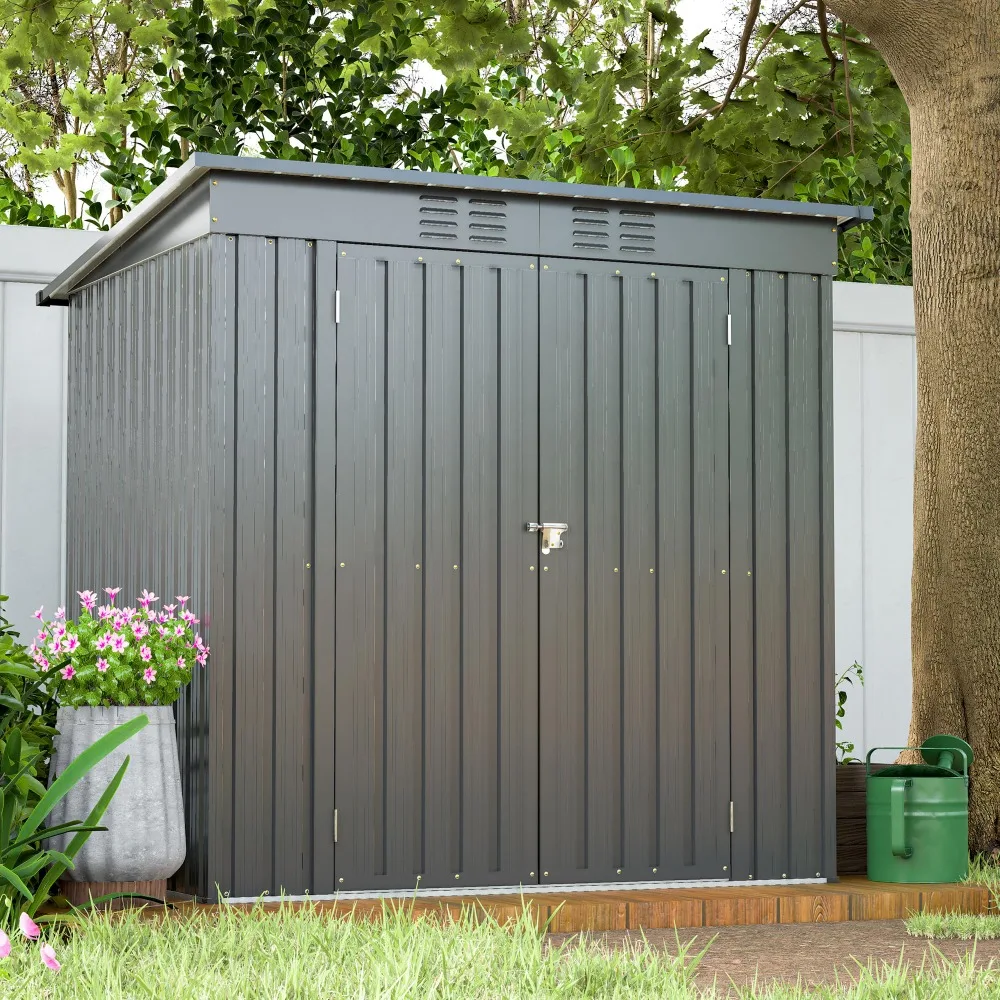 6 x 4 FT Outdoor Storage Sheds, Garden Storage Shed with Lockable,Tool Shed for Patio Lawn Backyard