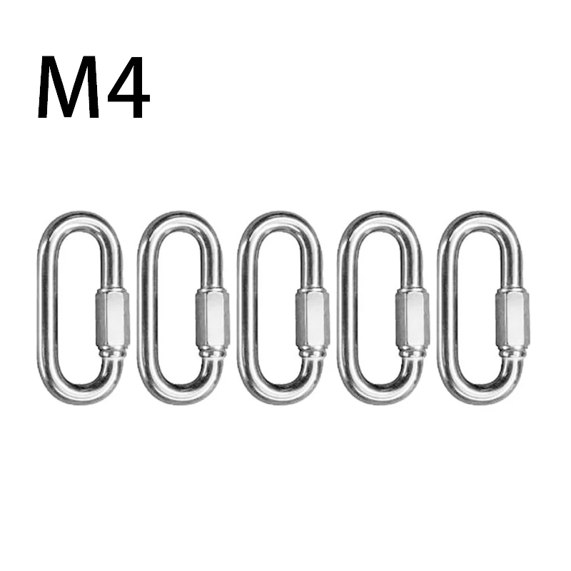 Climbing Connecting Rings Connecting Outdoor Shackle Silver Sports Camping Stainless Steel Carabiners Strap Chain