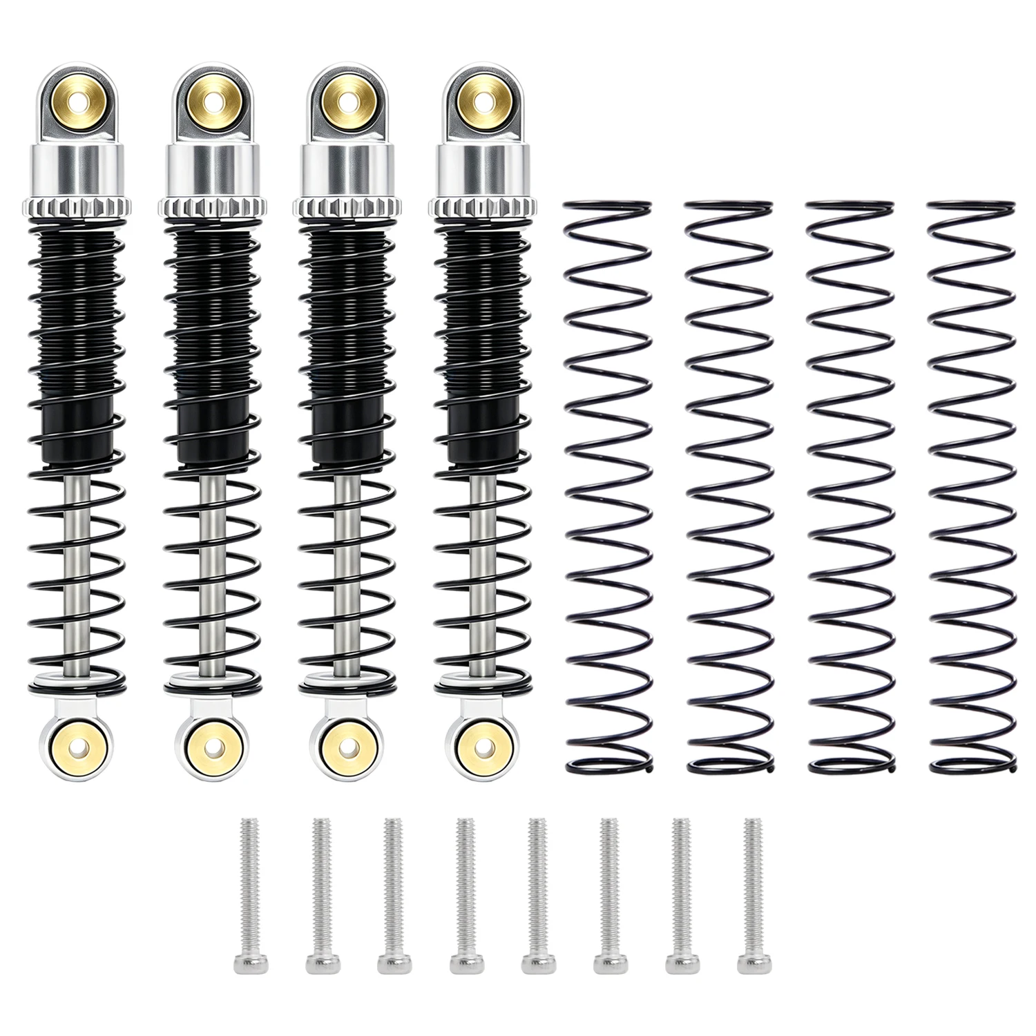 4Pcs Aluminum 40.5mm 52mm Shock Absorbers Damper for 1/24 RC Crawler Car Axial SCX24 90081 AXI00005 AXI00002 C10 Upgrade Parts