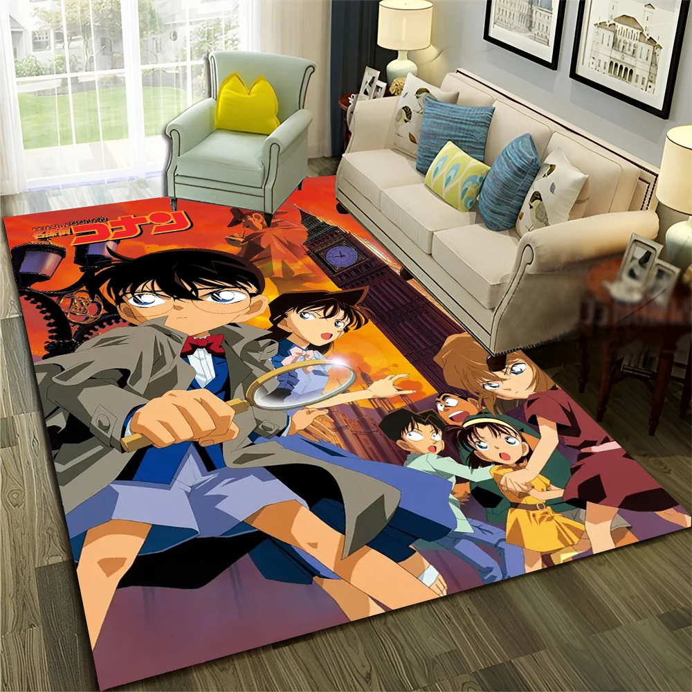 3D Detective Conan Anime Cartoon HD Carpet Rug for Home Living Room Bedroom Sofa Doormat Decor,Child Area Rug Non-slip Floor Mat