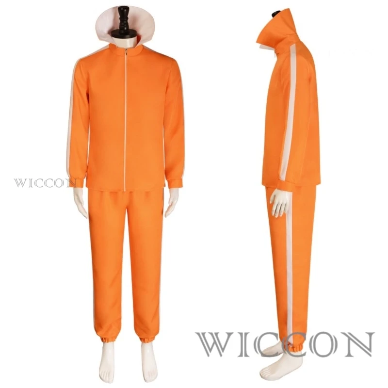 Costume de cosplay de film Vector, ensemble de tenues de pantalon Jakprotected orange, perruque en forme de pièce plus lente, fête imbibée de paupières d'Halloween