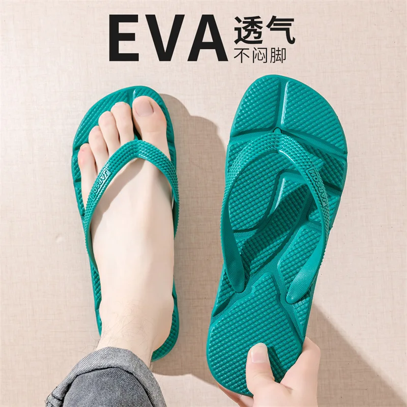 Flip-flops men's EVA non-slip outer wear beach large size toe lightweight breathable bath slippers