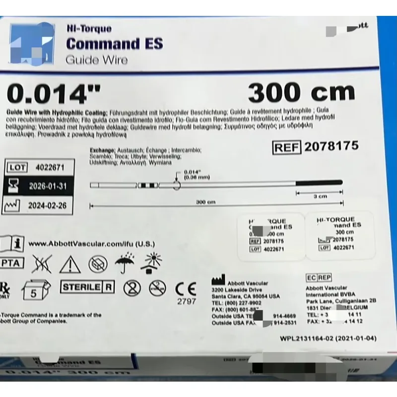 OEM Veterinary 0.014*190cm/300cm Hydrophilic Workhorse Wire for PTA Peripheral / BTK Intervention Balloon Delivery Medical