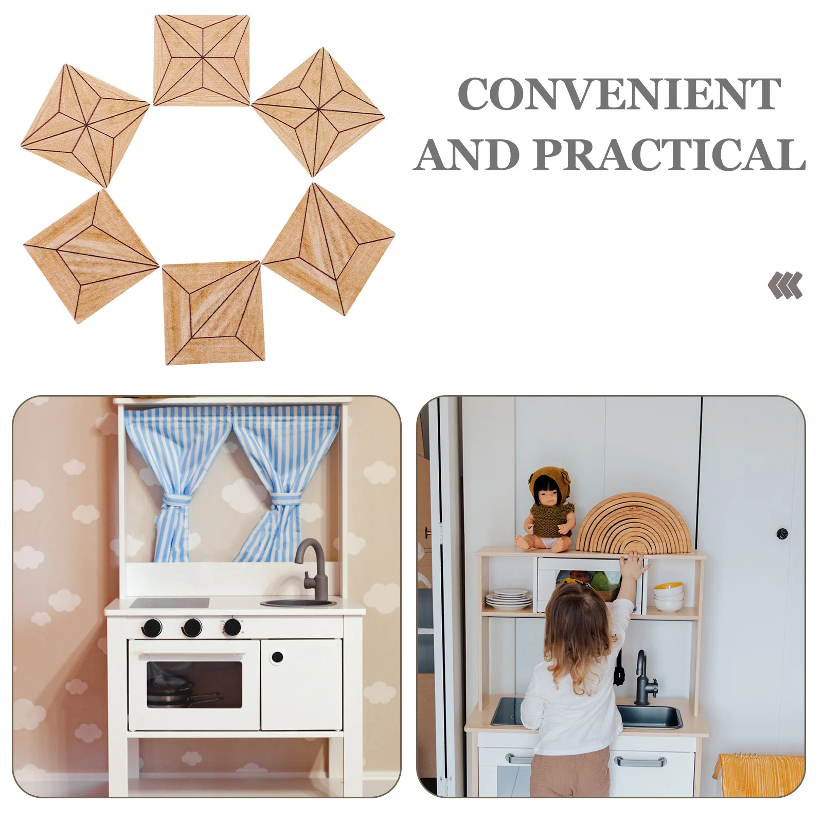 Piastrelle per pavimenti in legno in miniatura da 20 pezzi, finitura realistica, stile retrò, per case delle bambole, cucine, bagni, camere da letto, doppia faccia, versatile