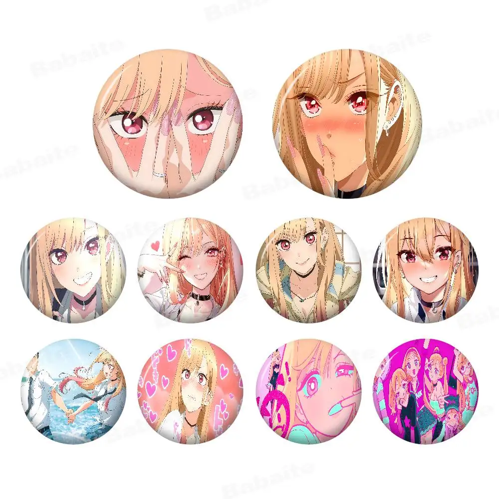 Kawayii My d-dress up darling 58mm Handmade Brooch Cartoon Cosplay Badge on Backpack Jewelry Accessories Gifts