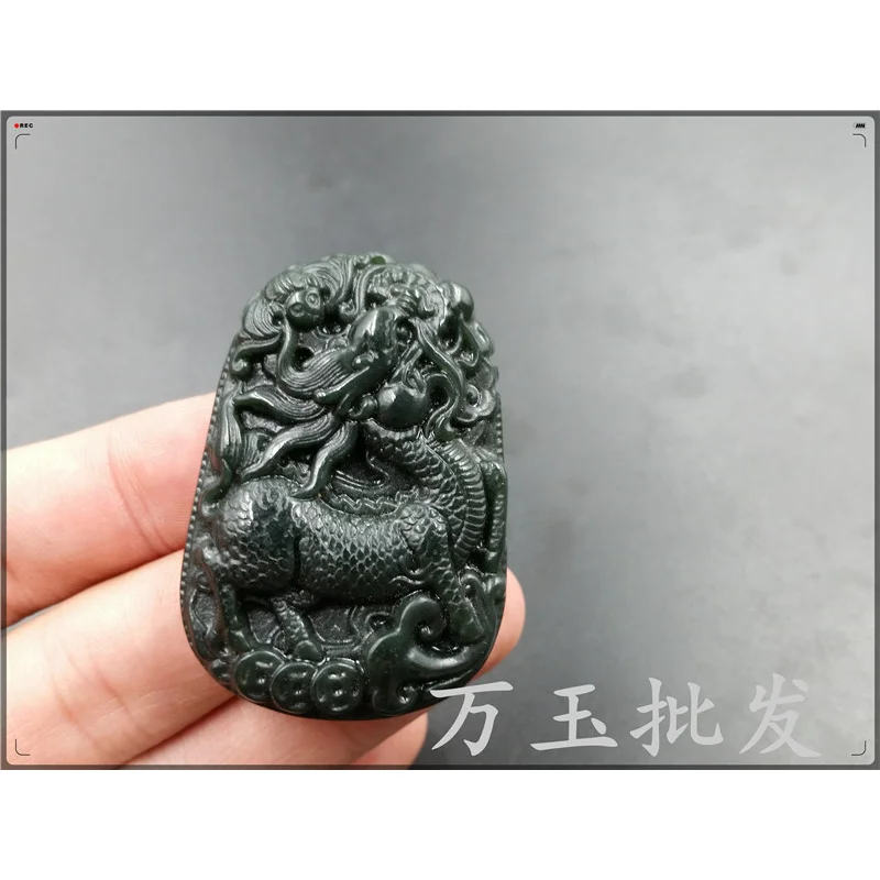 Factory a Goods Hetian Gray Jade Kylin Pendant