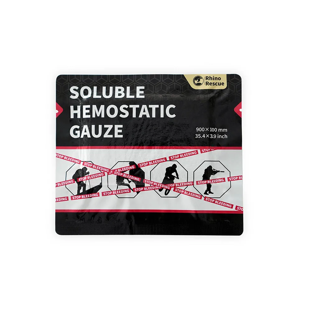 Rhino Rescue Soluble Hemostatic Gauze Portable Disposable Good Quality Combat Hemostatic Gauze Trauma Bandage