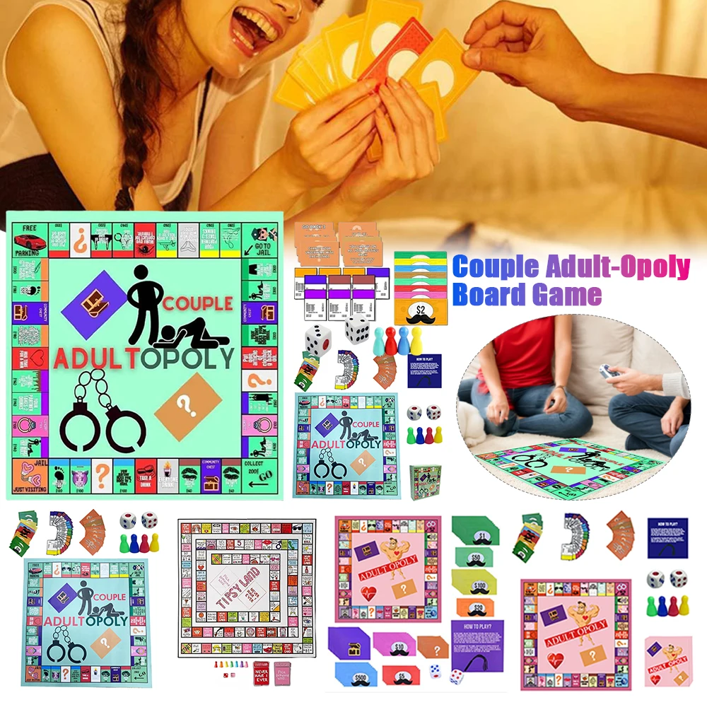 لعبة لوحة Adultopoly للزوجين ألعاب احتكار ليلية ألعاب حفلات الشرب بطاقات سطح السفينة العلاقة الحميمة الممتعة للترفيه الكبار جديد