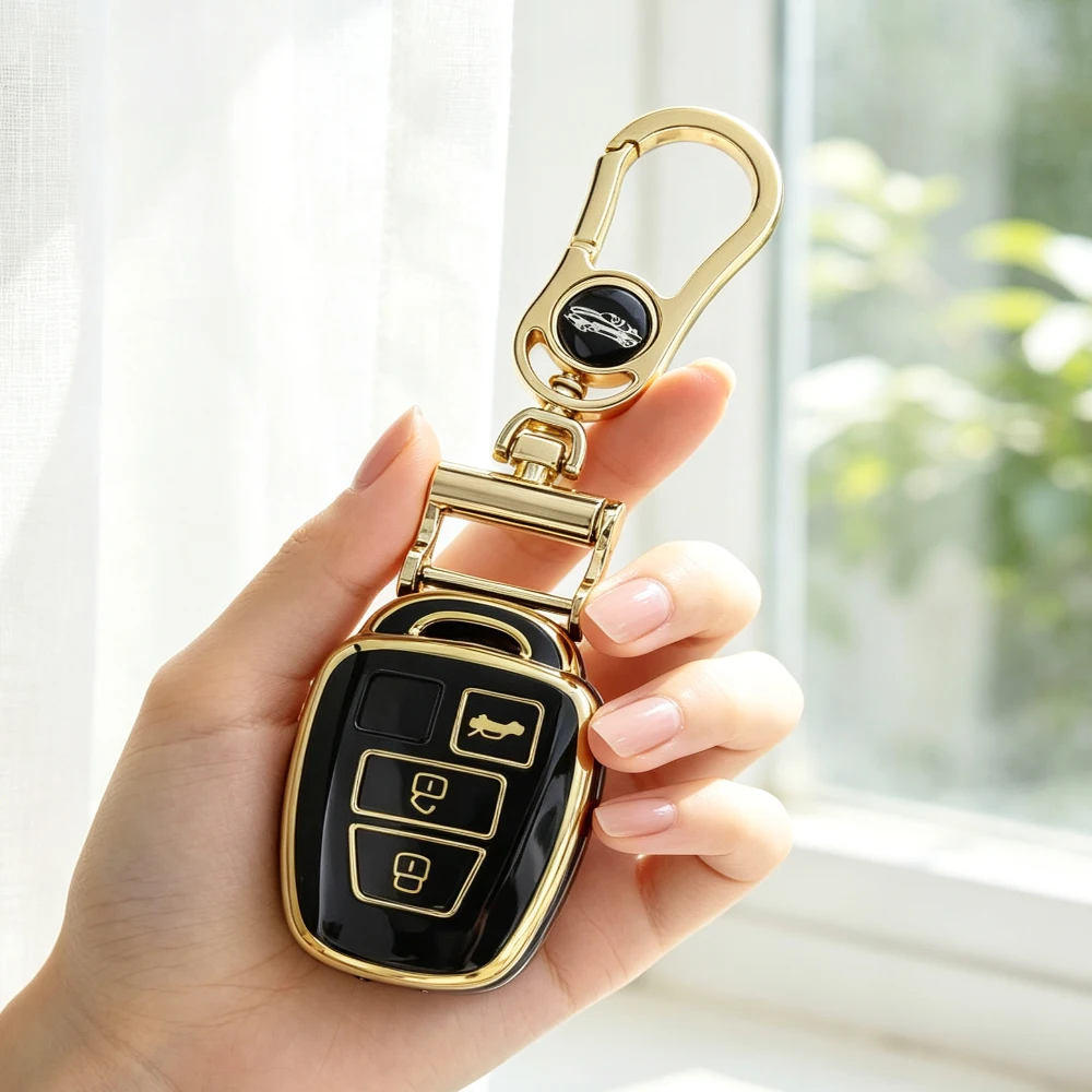 3 Buttons Remote TPU Car Key Shell Case for Toyota Camry Prius 2012 2013 2014 2015 2016 2017 Corolla RAV4 Protector Keychain