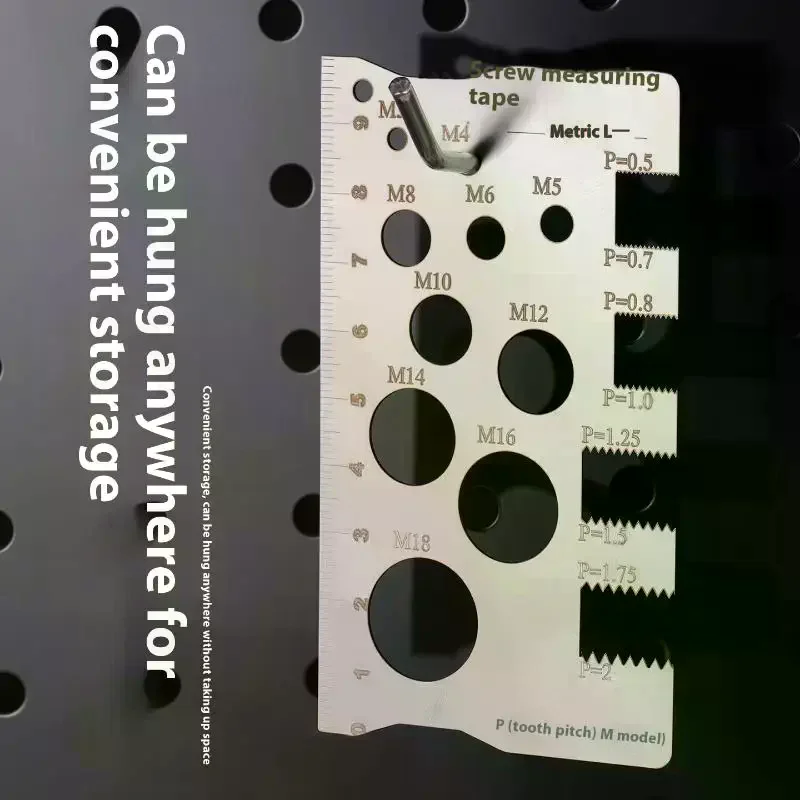 Screw Thread Pitch Gauge Ruler Measuring Tool Bolt Nut Metric Machining Threads Screw Cutting Gauge Angle Model Measuring