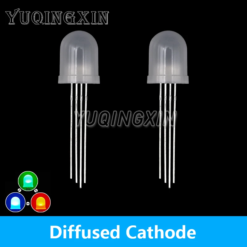 10pcs 10mm 4pins full-color RGB LED Common Anode / Cathode Transparent / Fog F10 Tri-Color Light Emitting Diode Red Green Blue