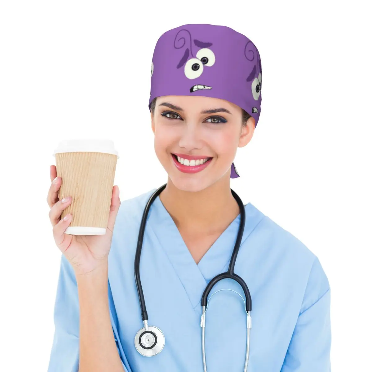 Custom Inside Out Cartoon Cleaning Working Cap Cool Unisex Fear Wallpaper Scrub Cap Surgicals Hat Nurse Scrubs Hat Nurse