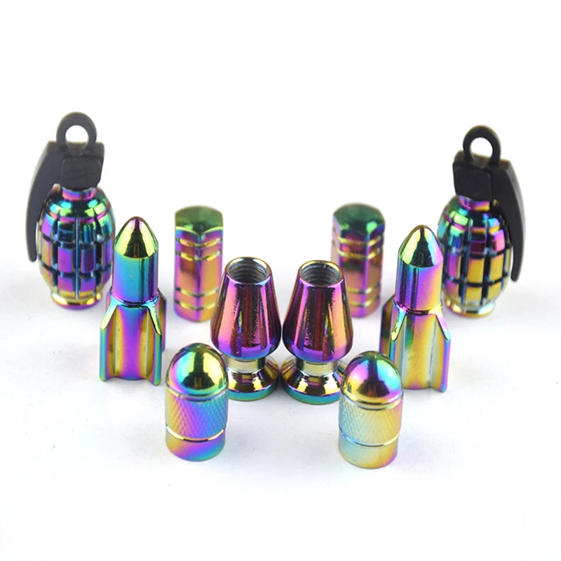 4/5PCS Tire Valve Stem Caps Anodized Aluminum Wheel Valve Covers Accessories Universal Cars SUVs Bikes Trucks And Motorcycles