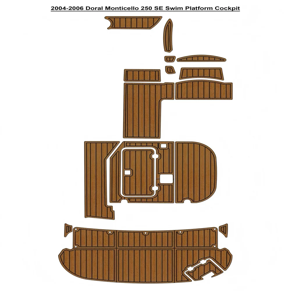 

2004-2006 Doral Monticello 250 SE Платформа для плавания Кокпита Pad Лодка EVA Тиковая палуба Пол SeaDek MarineMat Стиль Gatorstep Клей