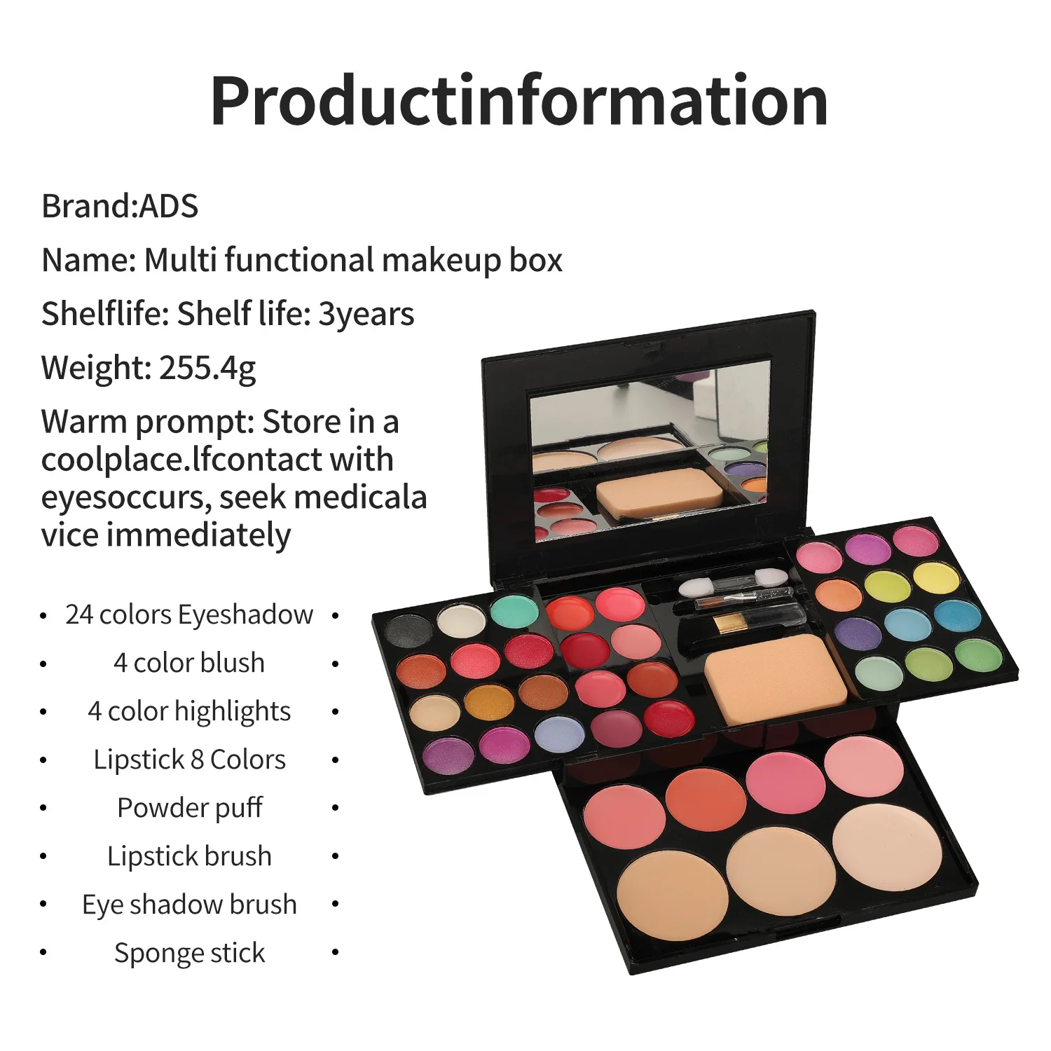 All in One Make Up Kit Full Set Gift Box Eyeshadow Palette Shimmer Lip Gloss Miss Makeup Kit Matte Eye Shadow Face Foundation