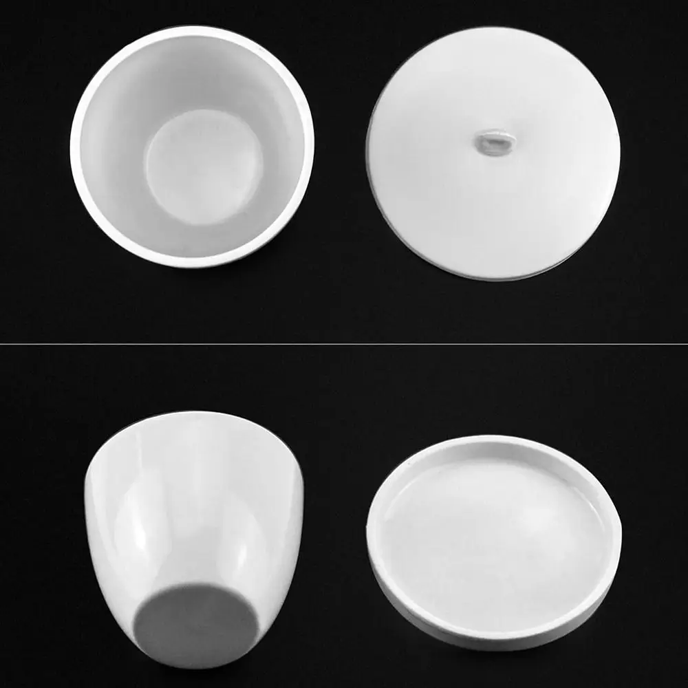 

New With Lid Lab Porcelain Crucible 50ml Capacity White Laboratory Crucible Smooth Surface Heat Chemical Compounds Container
