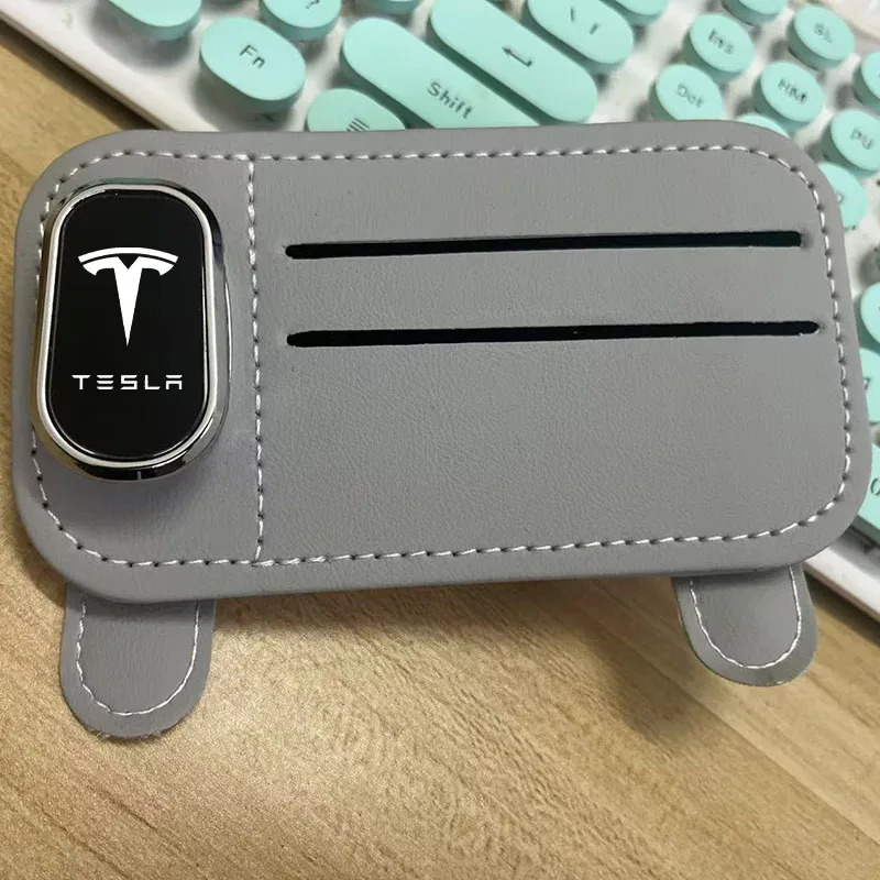 

Car Logo Sun Visor Eyeglass Hanger Clip For Tesla Model 3 Model X Model Y Roadster SpaceX Model S Car Emblem Ticket Card Clip