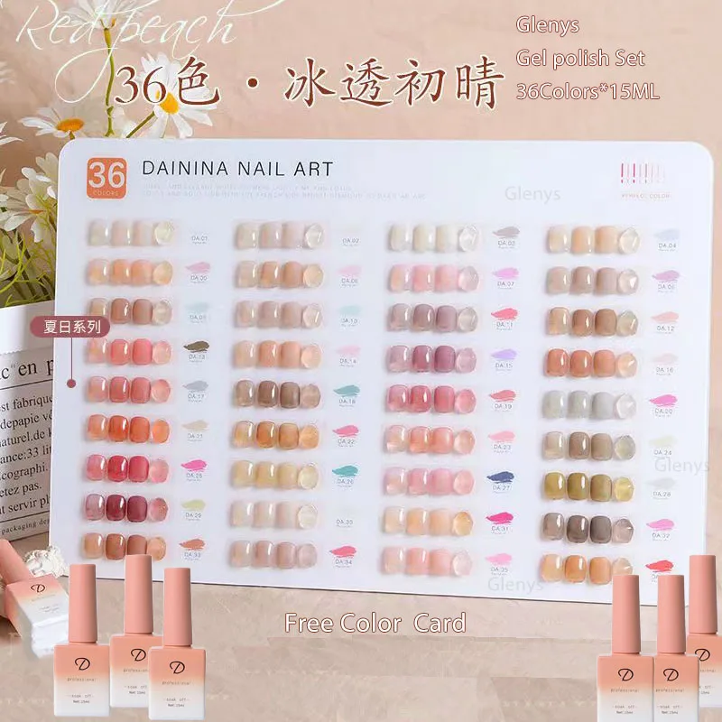 

Glenys Ice Penetrating Nude Color nail polish Gel 2024 New Net Red Popular Color Ice Nude Color Set Nail Phototherapeutic Gel