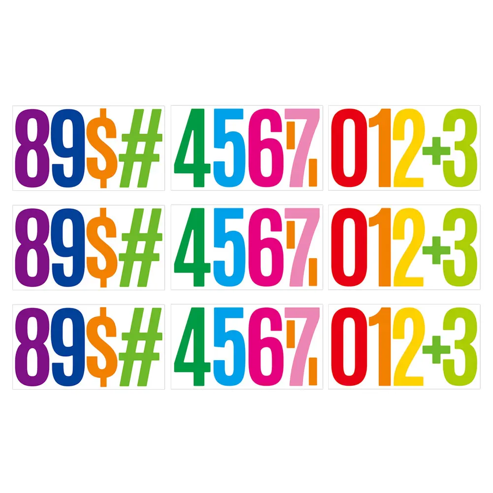 

3Sets Number Stickers Colorful 6 Inch Self Adhesive Waterproof Vinyl for Mailboxes Doors Cars Address Numbers Decals