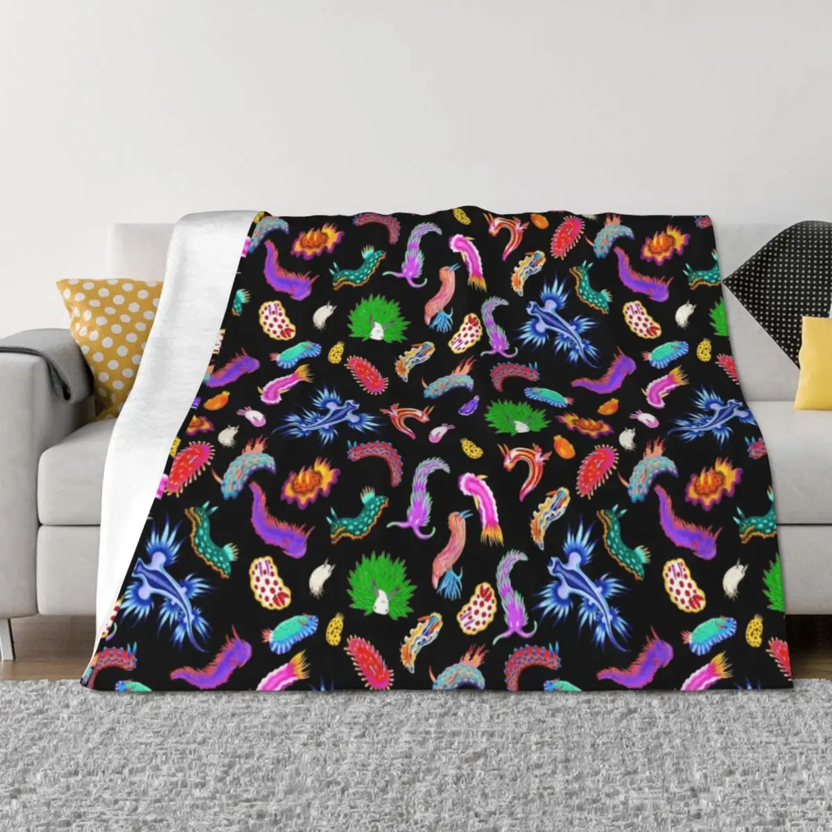 

Rainbow Nudibranchs (Sea Slugs) Assortment Throw Blanket Tourist Soft Plaid Stuffeds Decorative Sofa Blankets