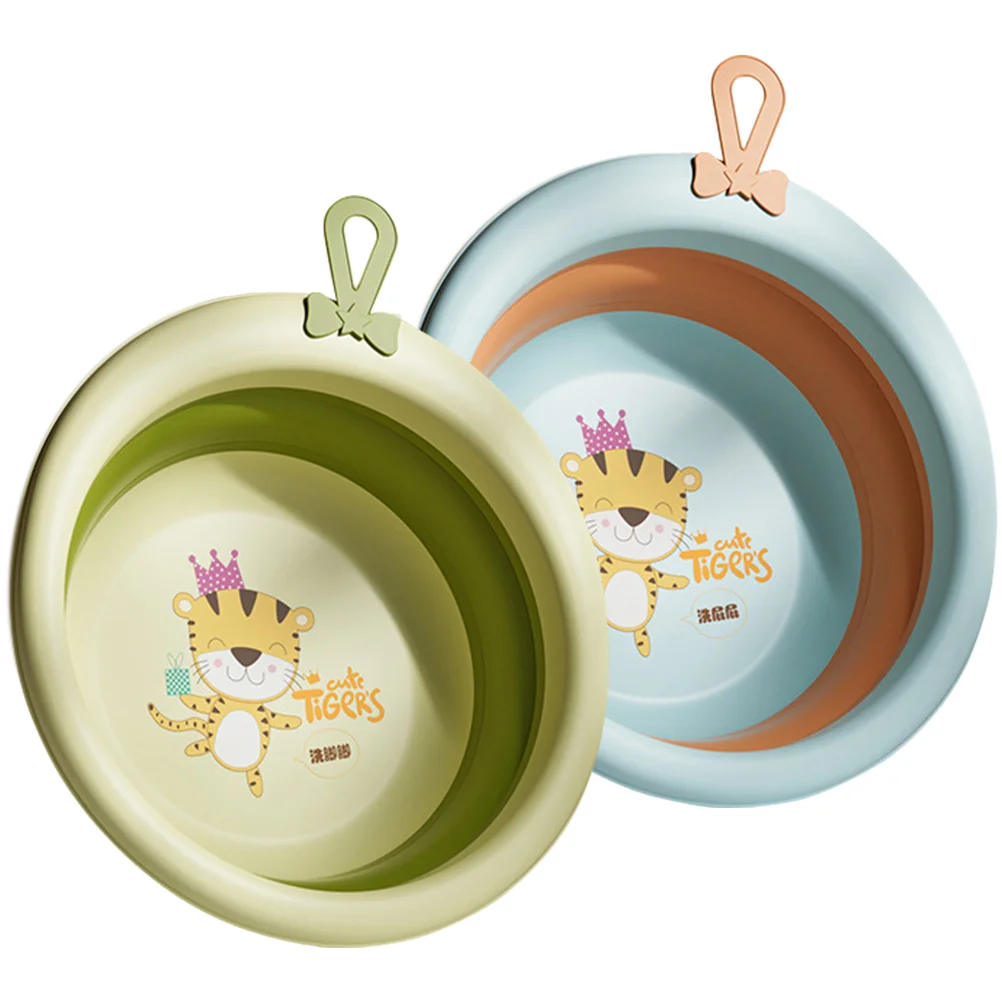 2 Pcs Mold Toddler Bath Toys Baby Folding Washbasin Bathtub for Newborn Sink Foldable Infant Face