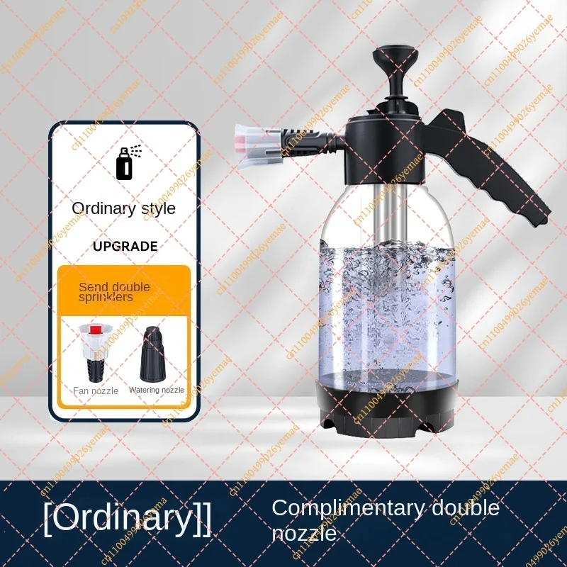 2L Hand Pump Foam Cannon with 3 Nozzles, Pneumatic Snow Foam Sprayer for Car Wash & Window Cleaning