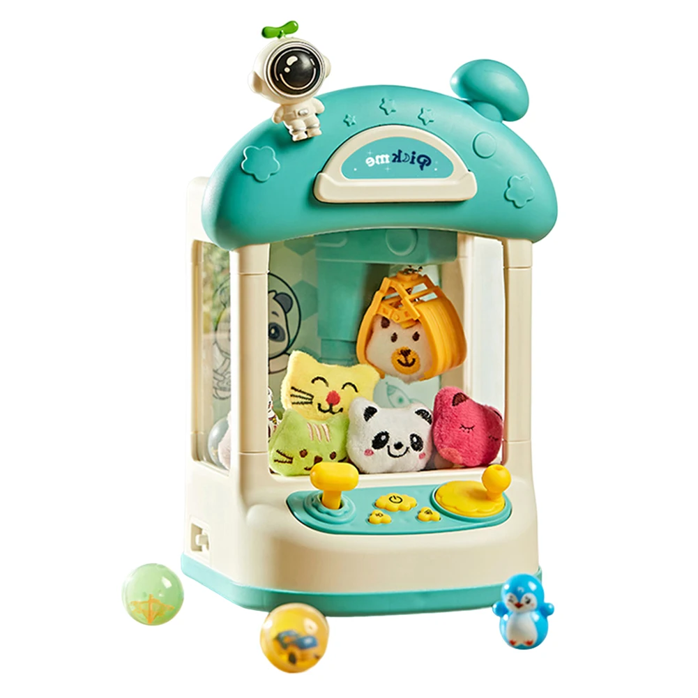 

Mini Claw Machine Electronic Arcade Game Indoor Toy with Music Crane Machines Toy 4 Dolls 3 Capsule for Kids 6 Years Old and Up