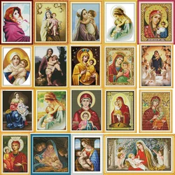 Joy Sunday Holy mother and son series Pattern Canvas DMC Counted Chinese Cross Stitch Kits Printed  Embroidery Set Needlework