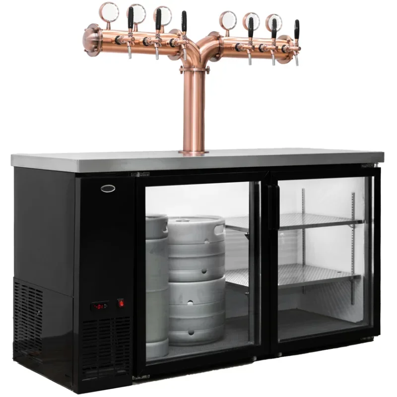 Draft keg beer cooler dispenser machine with glass door for Australia market