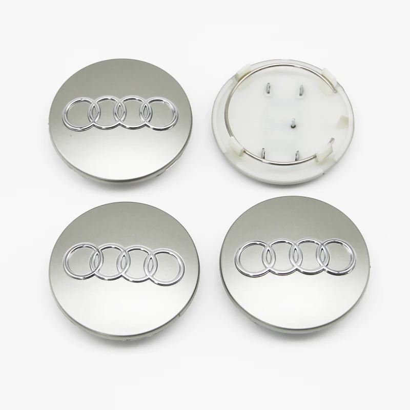 Tapa central de rueda de estilo de coche, insignia para Audi TT B5, B6, B7, B8, 8P, 8V, 8L, C6, C7, 4F, A1, A3, A5, A6, Q3, 4 piezas, 60mm, 61mm,