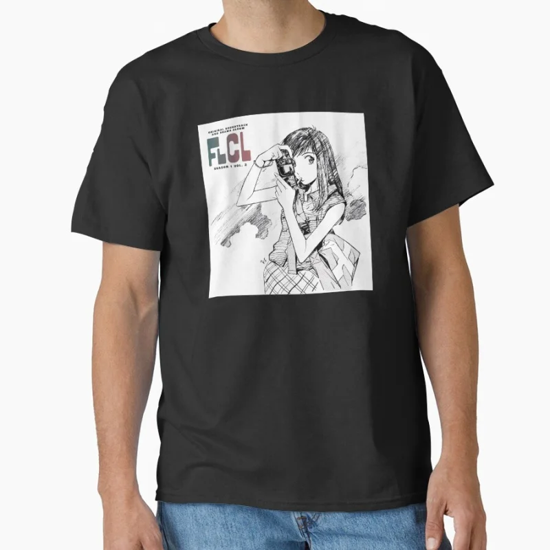 

the pillows flcl Fooly cooly Anime T shirt for man Large size Tops Manga Graphic Print Y2k Clothes Cartoon Tee