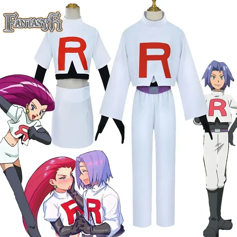 

Anime Jessie James AnimeCosplay Costume Team Rocket Jessie Musashi James Kojirou Halloween Cosplay Costume Full Set Women Men