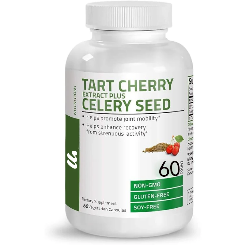 Sour cherry extract+celery seed capsules - powerful uric acid cleanser, joint activity support, and muscle recovery supplement