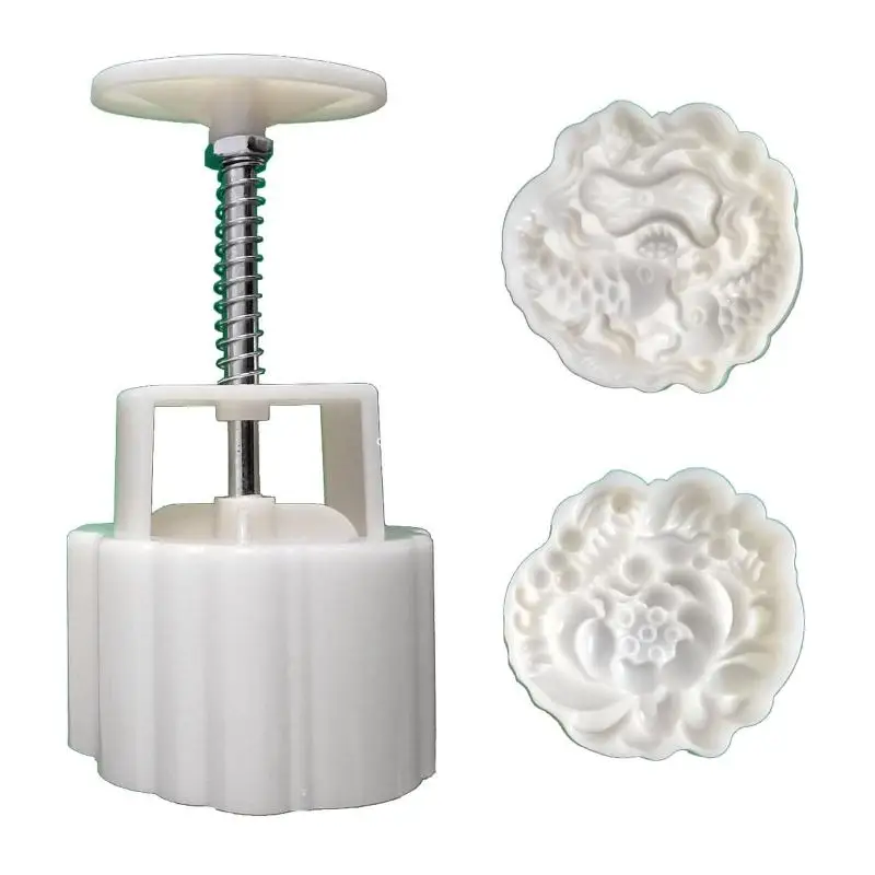 

Mooncake Stamps Lotus Carp Mooncake Mold Festival Hand Press Dessert Moulds Kitchen Pastry Decorating Gadgets