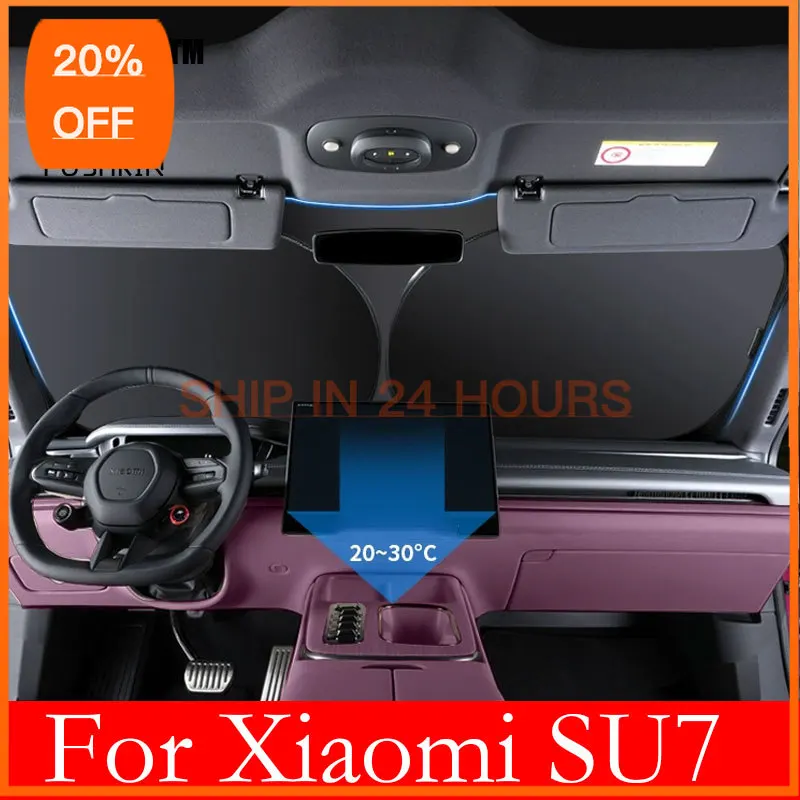 UOSO For Xiaomi SU7 2024 2025 2026 Car Windshield Sunshade Cover Anti UV Protection Auto Parts