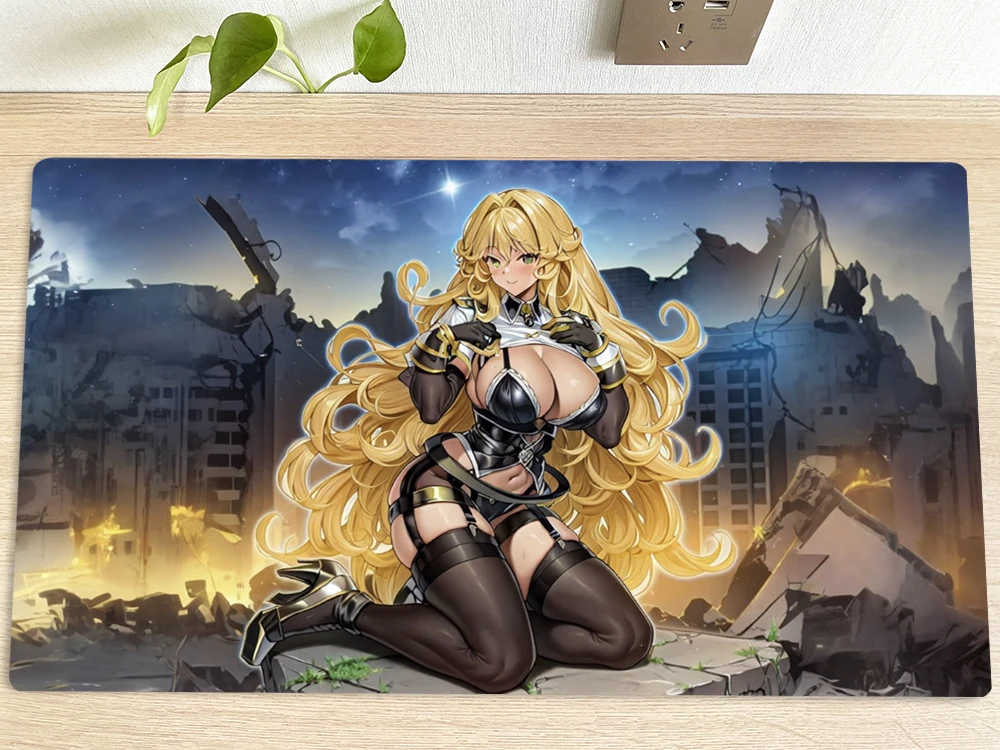 

YuGiOh Table Playmat Exosister Elis TCG CCG Mat Trading Card Game Mat Mouse Pad Gaming Play Mat 60x35cm Free Bag