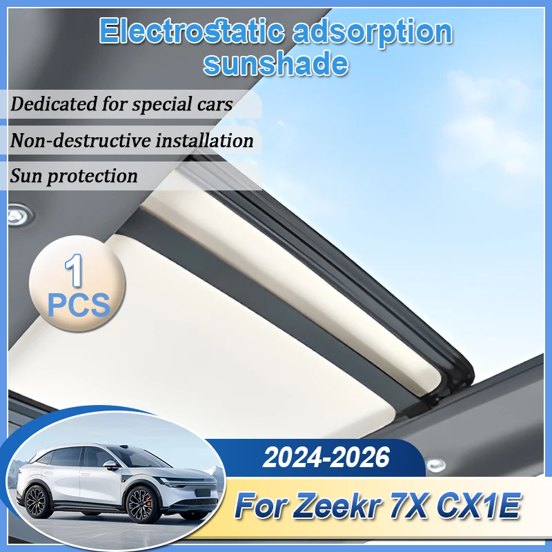 

For Zeekr 7X CX1E 2024 2025 2026 Car Sunroof Sunshade Insulation Electrostatic Adsorption Outdoor Sun Protection Shade Accessory