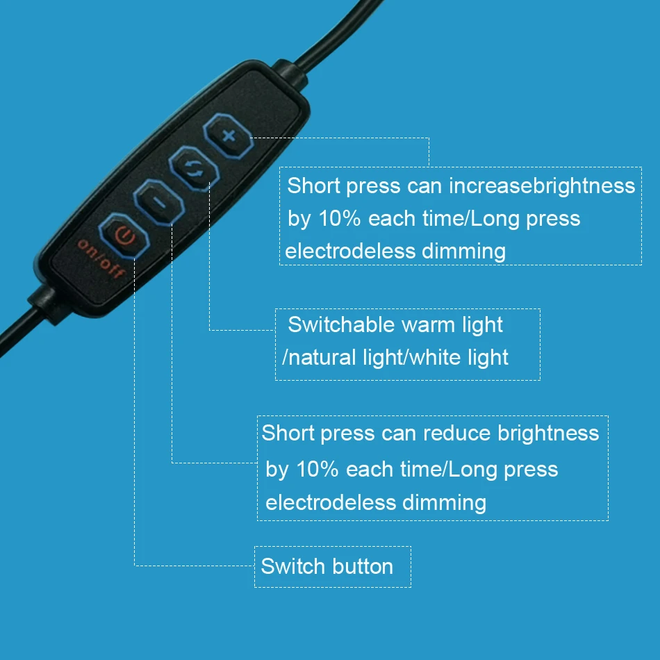 5V USB Dual Color Dimmer Controller Switch Wire Tricolor On Off Control Dimming Wire For LED Strip Lamp Bulb Light