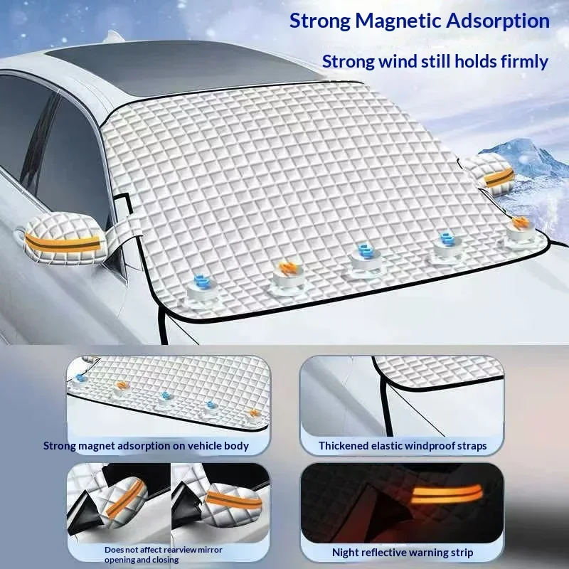 For Volkswagen VW Jetta  Golf MK4 MK5 MK6 MK7 GTI R Tiguan Magnetic Car Windshield Sunshades Thick Snow Shield Cover Protection - view 4