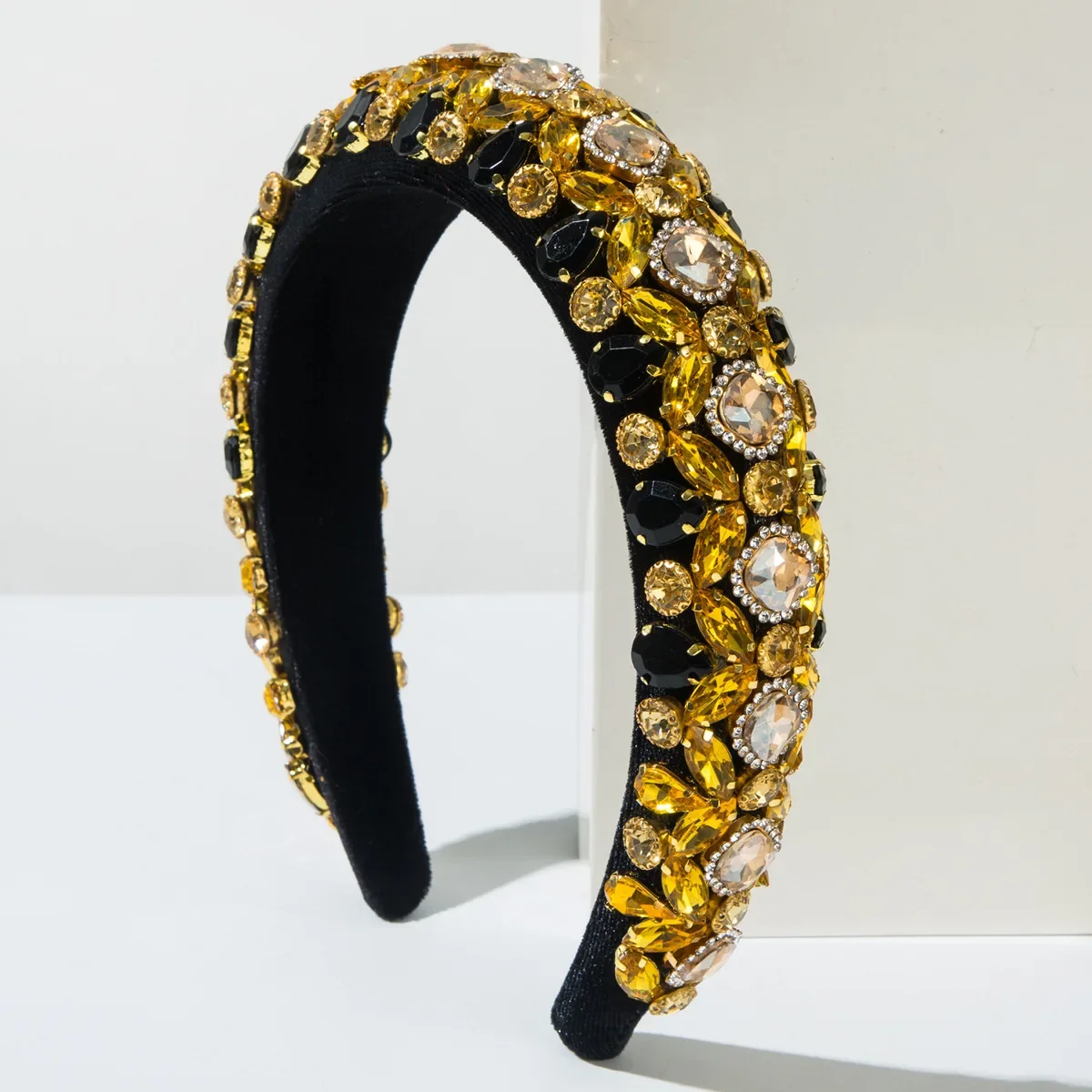 幅広バロックヘッドバンドフルダイヤモンドシャイニングヘッドバンドライトラグジュアリースタイルヘアバンドヘアアクセサリー