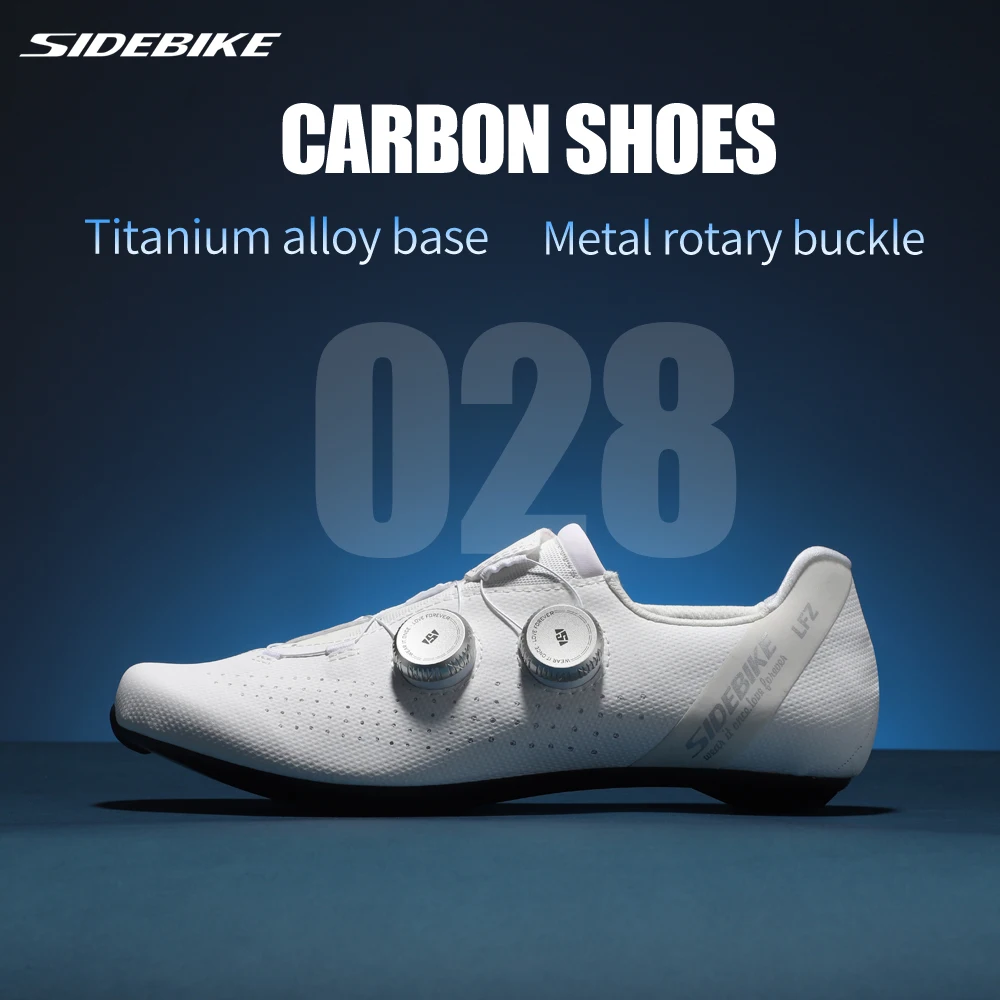 Nuevos zapatos de ciclismo para bicicleta lateral, ultraligeros, 14 niveles de dureza, suela de carbono, zapatos anchas para bicicleta de carretera, tacos autoblocantes profesionales