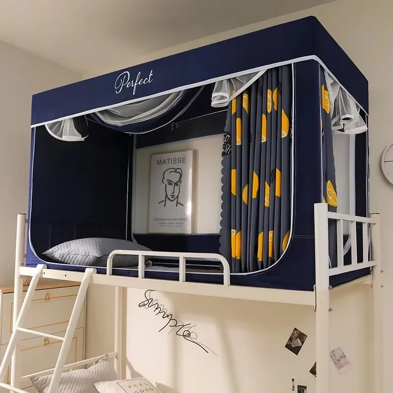 

For Student Dormitory Blackout Bed Curtain Mosquito Net with Frame Bed Curtains Anti-Mosquito Canopy Bed Tent for Three Doors